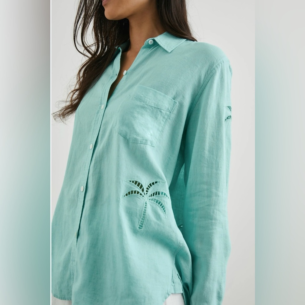 NEW Rails Linen Long Sleeve Button Up Shirt Size M - Picture 12 of 12